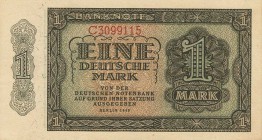 Deutsche Demokratische Republik
Ausgaben der Deutschen Notenbank und Staatsbank 1948-1990 1 DM 1948. Serie C Ro. 340 d Grabowski DDR-2 a I