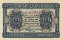 Deutsche Demokratische Republik
Ausgaben der Deutschen Notenbank und Staatsbank 1948-1990 50 Pfennig 1948. Die Serie M ist bei Rosenberg nicht aufgef...