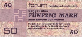 Deutsche Demokratische Republik
Forum-Außenhandelsgesellschaft 50 Mark o.J. (1979) Einseitiger Probedruck mit &quot;forum Handelsgesellschaft m.b.H&q...
