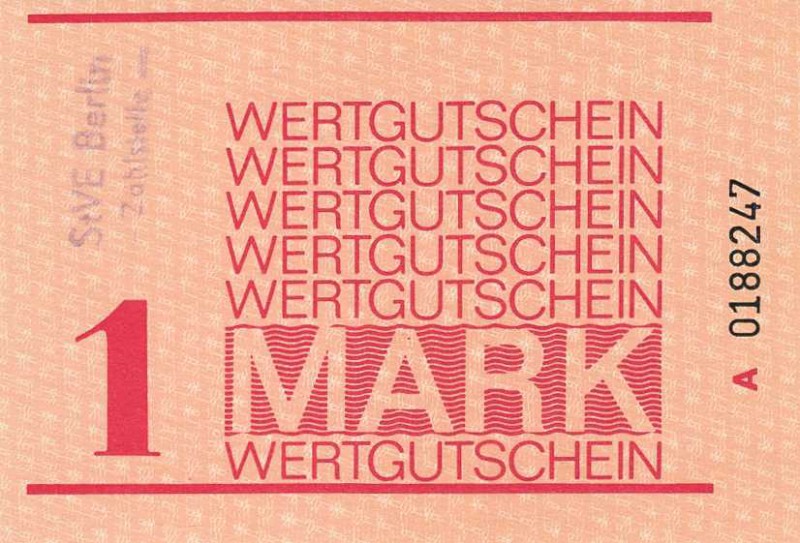 Deutsche Demokratische Republik
Gefängnisgeld 1 Mark o.D. (1.6.1980-30.6.1990) ...