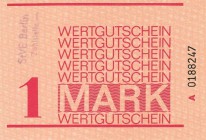 Deutsche Demokratische Republik
Gefängnisgeld 1 Mark o.D. (1.6.1980-30.6.1990) Verschiedene Ausgaben. Ausgaben 1.6.1980-30.6.1990, 1.1.1982-30.6.1990...