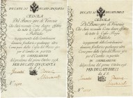 Ausland
Italien-Venedig 50 Ducati 1.10.1798 Dazu 10 Ducati 1.10.1798 - Banco Giro di Venezia WPM S 181, 182 2 Stück. I-II