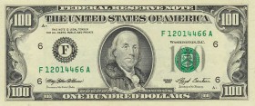 Ausland
Vereinigte Staaten von Amerika 10 Dollars 1990. 1, 20, 50 und 100 Dollars 1993 WPM 486, 490, 493, 494, 495 5 Stück. In dieser Erhaltung teilw...