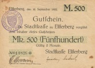 Städte und Gemeinden nach 1914
Elsterberg (Sa.) 500 Mark 12.9.1922. 200.000, 500.000 und 1 Million Mark 9.8.1923. 100.000, 200.000, 300.000, 1 und 5 ...