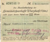 Städte und Gemeinden nach 1914
Wurzbach (Thür.) Umfangreiche Sammlung verschiedener Ausgaben der Gemeindesparkasse. Von 1000 Mark 3.11.1922 bis 1 Bil...