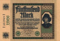 Reichsbanknoten
Lot-ca. 580 Stück Dabei: 1000 Mark 10.10.1903 (IV). 5 Mark 31.10.1904 (2x Ro. 22, II). 1000 Mark 28.7.1906. 1000 Mark 27.2.1908 (2x) ...