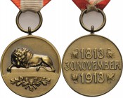Orden deutscher Länder Preußen
Regimentsmedaille für Kurhessisches Regiment, Kurhessische Jubiläumsmünze mit 1813/20. November 1913 Verliehen 1913. G...