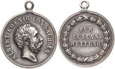 Orden deutscher Länder Sachsen
Silberne Medaille für Lebensrettung, König Albert Verliehen 1874-1902. Miniatur. Silber. 15,7 mm, 2,28 g. Mit Original...