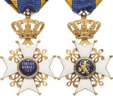 Ausländische Orden und Ehrenzeichen Niederlande
Zivil-Verdienstorden vom Niederländischen Löwen, Ritterkreuz Gestiftet 1815. Silber, vergoldet und em...