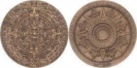 Archäologie und Ägyptologie
 Bronzemedaille o.J. (B.H. Mayer) Aztekische Weltordnung - Aztekenkalender von 1479. 79 mm, 202,58 g Prägefrisch