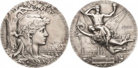 Ausstellungen - Weltausstellungen
1900 - Paris Versilberte Bronzemedaille 1900 (J.C. Chaplain) Preismedaille. Kopf der Marianne unter Eichenbaum nach...