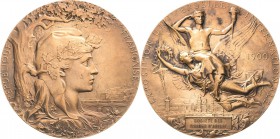 Ausstellungen - Weltausstellungen
1900 - Paris Bronzemedaille 1900 (J.C. Chaplain) Preismedaille. Kopf der Marianne unter Eichenbaum nach rechts, im ...
