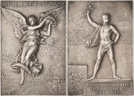 Ausstellungen - Weltausstellungen
1900 - Paris Versilberte Bronzeplakette 1900 (F. Vernon) Preismedaille der Weltausstellung für den nationalen Schüt...