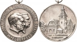 Drittes Reich
 Versilberte Bronzemedaille 1934 (AD) 10. Bergisches Bundesschießen in Elberfeld. Köpfe von Hitler und Hindenburg nebeneinander nach re...