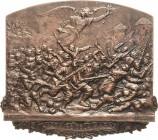 Erster Weltkrieg
 Einseitige Bronzegußplakette o.J. (1914) (S. Kinsburger/L. Legrand) Schlacht an der Marne. Schlachtfeld, darüber schwebende Victori...