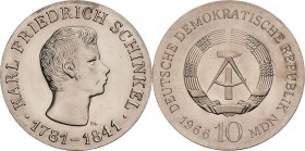 Gedenkmünzen
 10 MDN 1966. Schinkel Jaeger 1517 Fast Stempelglanz