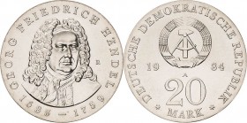 Gedenkmünzen
 20 Mark 1984. Händel Jaeger 1595 Stempelglanz
