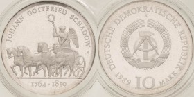 Gedenkmünzen Polierte Platte
 10 Mark 1989. Schadow. In Kapsel und original eigeschweißt Jaeger 1629 Polierte Platte