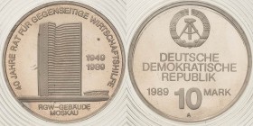 Gedenkmünzen Polierte Platte
 10 Mark 1989. RGW. Im verplombten Originaletui Jaeger 1625 Polierte Platte
