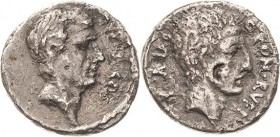 Römische Republik
Q. Pompejus Rufus 54 v. Chr Denar Kopf Sullas nach rechts, SVLLA COS / Kopf des Q. Pompeius Rufus nach rechts, Q POM RVFI, RVFVS CO...
