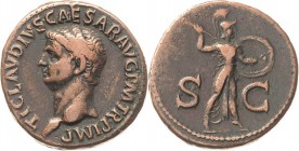 Kaiserzeit
Claudius 41-54 As 42/43, Rom Kopf nach links, TI CLAVDIVS CAESAR AVG PM TRP IMP / Minerva steht mit Speer nach rechts, SC RIC 100 C. 84 va...