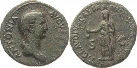 Kaiserzeit
Claudius 41-54 für Antonia minor Dupondius nach 37, Rom Kopf nach rechts, ANTONIA AVGVSTA / Kaiser Claudius steht mit Patera nach links, T...