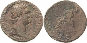 Kaiserzeit
Domitian 81-96 Sesterz 92/93, Rom Kopf mit Lorbeerkranz nach rechts, IMP CAES DOMIT AVG GERM COS XVI CENS PER PP / Jupiter sitzt mit Victo...