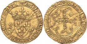 Frankreich
Karl VII. 1422-1461 Ecu d'or á la couronne ou Ecu neuf o.J. (1450/1455), La Rochelle Duplessy 511 E Friedberg 307 GOLD. 3.40 g. Minimal ge...