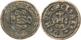 Italien-Medaillen
 Bronzemarke o.J. (17. Jahrhundert) Tessera di carita. Bezeichnung PESO zwischen zwei Arabesken im dreifachen Zierkreis / Christusi...