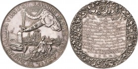 Niederlande-Breda
Friedrich Heinrich von Oranien 1584-1647 Silbermedaille 1637 (J. van Looff) Auf die Einnahme von Breda durch die Streitkräfte unter...