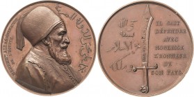 Osmanisches Reich
Abdul Medschid 1839-1860 Bronzemedaille 1840 (Emile Rogat) Schlacht bei Nesib. Brustbild des ägyptischen Vizekönigs, Mohamed Ali na...