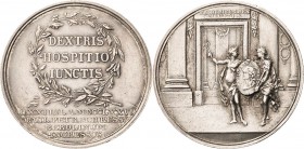 Russland
Katharina II. 1762-1796 Silbermedaille 1776 (unsigniert, Loos oder Abramson) Auf den Besuch des Großfürsten Paul von Russland in Berlin. Vor...