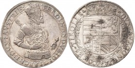 Habsburg
Erzherzog Ferdinand 1564-1595 Taler o.J. Hall Voglhuber 87/VI var. Davenport 8094 M./T. 272 var Fast vorzüglich/vorzüglich