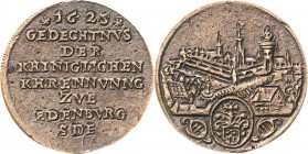 Habsburg
Ferdinand II. 1619-1637 Bronzegußmedaille 1625. Auf die Krönung Ferdinands in Ödenburg zum Ungarischen König. 8 Zeilen Schrift / Stadtansich...