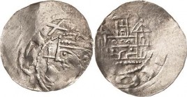 Mainz, königliche Münzstätte
Heinrich III. 1039-1056 Denar Gekrönter Kopf mit Reichsapfel nach links, HINRICVS (R)IX / Kirchenfront mit 3 Türmen und ...