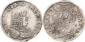 Brandenburg-Preußen
Friedrich Wilhelm, der große Kurfürst 1640-1688 2/3 Taler 1675, IA-Halberstadt v. Schrötter 344 Davenport 267 Kl. Kratzer, fast v...