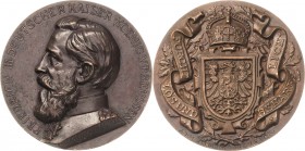 Brandenburg-Preußen
Friedrich III. 1888 Bronzegußmedaille 1888 (Ferdinand Brakenhausen) Brustbild nach links / Bekröntes Wappen, umher Eichenzweige u...