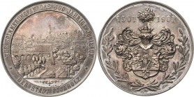 Buchholz
 Silbermedaille 1901 (Mayer & Wilhelm) 400-Jahrfeier der Stadt. Stadtansicht / Behelmtes Stadtwappen mit Buche als Helmzier, unten gekreuzte...