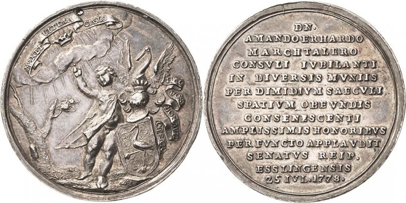 Esslingen
 Silbermedaille 1778 (J. M. Bückle) 50-jähriges Amtsjubiläum des Bürg...