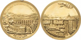 Freiberg
 Goldmedaille 1690 (1990) (nach M.H. Omeis) Der Bau des Aquäduktes zur Wasserversorgung der St. Anna und Altväter Fundgrube. Nachprägung her...