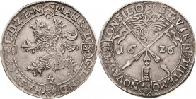 Hessen-Kassel
Moritz 1592-1627 Taler 1626, TS-Kassel CONSILIO ET VIRTVTE (= Durch Rat und Tugend) Hoffmeister 749 Davenport 6723 Schütz 698.1 Avers m...