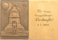 Leipzig
 Bronzeplakette o.J. (graviert 1929) (Bruno Eyermann) Auszeichnung für treue und langjährige Verdienste - Leipziger Verein für Luftfahrt und ...