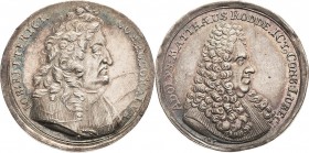 Lübeck-Stadt
 Silbermedaille o.J. (1695) (IHF) Auf die Bürgermeister Johann Ritter und Matthäus Rodde. Brustbild Ritters nach rechts / Brustbild Rodd...