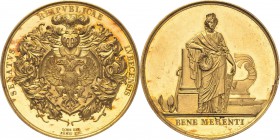Lübeck-Stadt
 Goldmedaille o.J. (um 1880) (Loos/König) Ehrendenkmünze für Anerkennung von Verdiensten Einzelner, herausgegeben vom Senat. Lubeca steh...