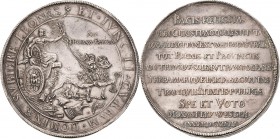 Münster
 Große Silbermedaille 1648 (unsigniert) Auf den Spanisch-Niederländischen Frieden am 31. Januar in Münster. Pax mit Füllhorn und Merkurstab s...