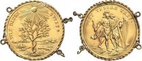 Nürnberg
 Goldmedaille im 3 Dukatengewicht o.J. (um 1700) (unsigniert) Auf die Ehe. Zwei junge mit den Stämmen in einader verschlungene Bäume in Fluß...