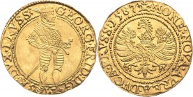 Preußen-Herzogtum (Ostpreußen)
Georg Friedrich 1569-1603 Dukat 1587, Königsberg Neumann 54 v. Schrötter 1247 Friedberg 315 Kopicki 3852 (R 6) GOLD. 3...