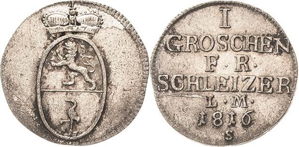 Reuss-Jüngere Linie - Schleiz
Heinrich XLII. 1784-1818 Groschen 1816, S-Saalfel...