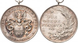 Reuss-Städte und Gemeinden
Gera Silbermedaille 1906. Medaille für 25 Jahre treue Dienste in der Firma Carl Schimpff, Kolonialwarenhandlung. Wappen / ...