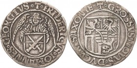 Sachsen-Kurlinie ab 1486 bis 1547 (Ernestiner)
Friedrich III., Johann und Georg 1507-1525 Engelsgroschen (Schreckenberger) o.J. beiderseits T-Buchhol...